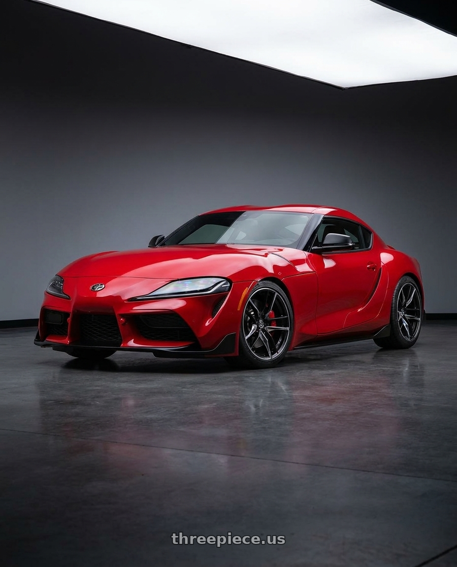 2020 Toyota GR Supra with Work Emotion Zr10 5x112 19x10.5 +30 Glim Black Diamond Rim cut wheels
