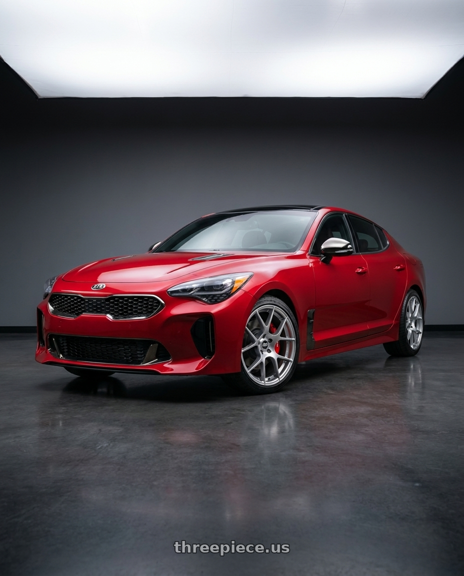 2018 Kia Stinger GT2 AWD with Enkei Raijin 5x114.3 19x8.5+35 Hyper Silver wheels