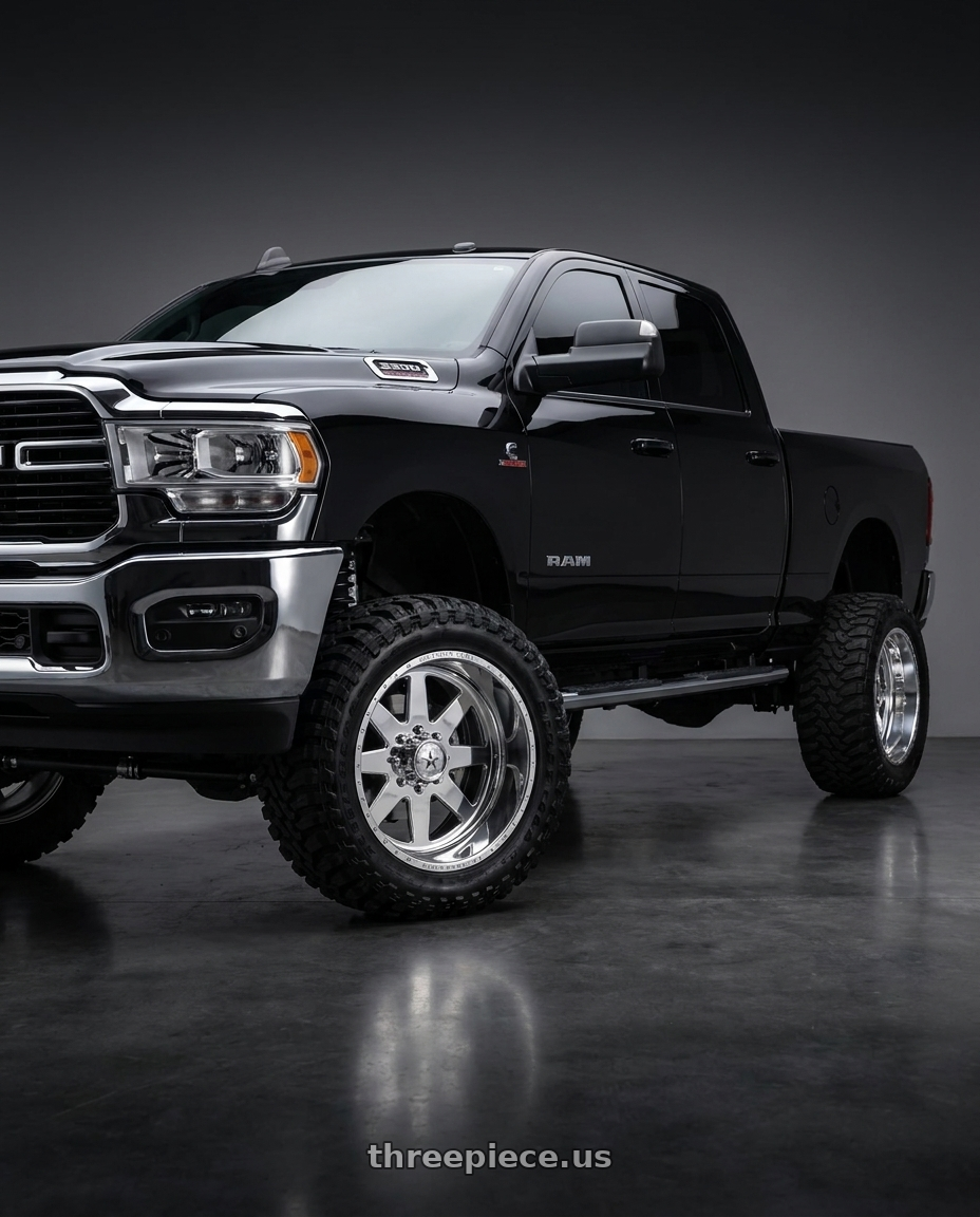 2022 ram 2500 with American Force 11 Independence SS 6X135 22X11 0 POLISHED wheels