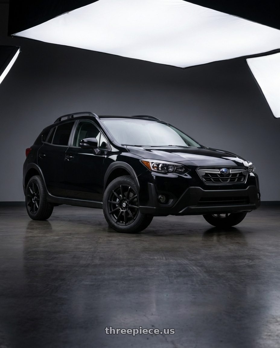 2022 Subaru Crosstrek Sport fitted with Konig Control 5x100/5x114.3 18x8+45 Matte Black $457.92 wheels