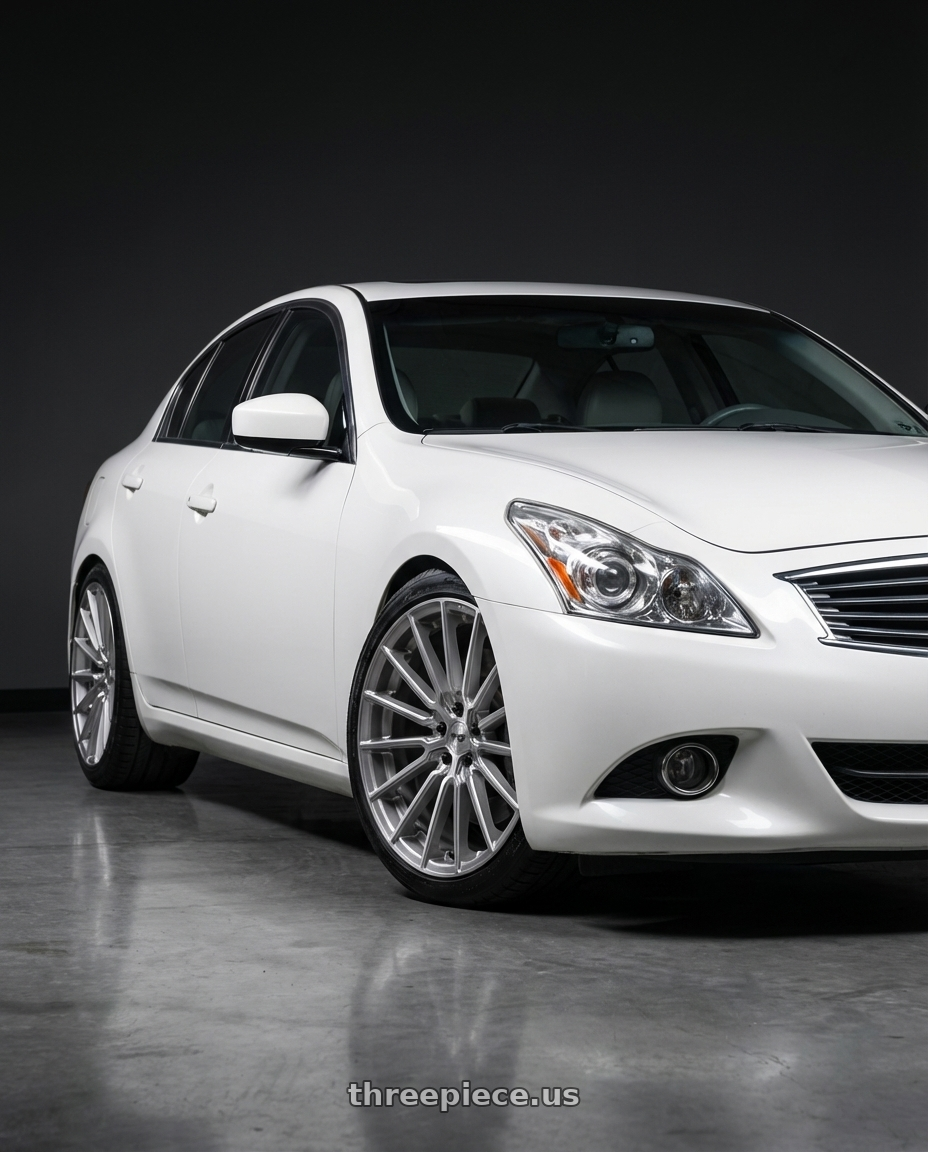 2014 Infiniti G37 Coupe with Niche 1PC M251 PREMIO 5X114.3 19X8.5 +35 PLATINUM BRUSHED wheels