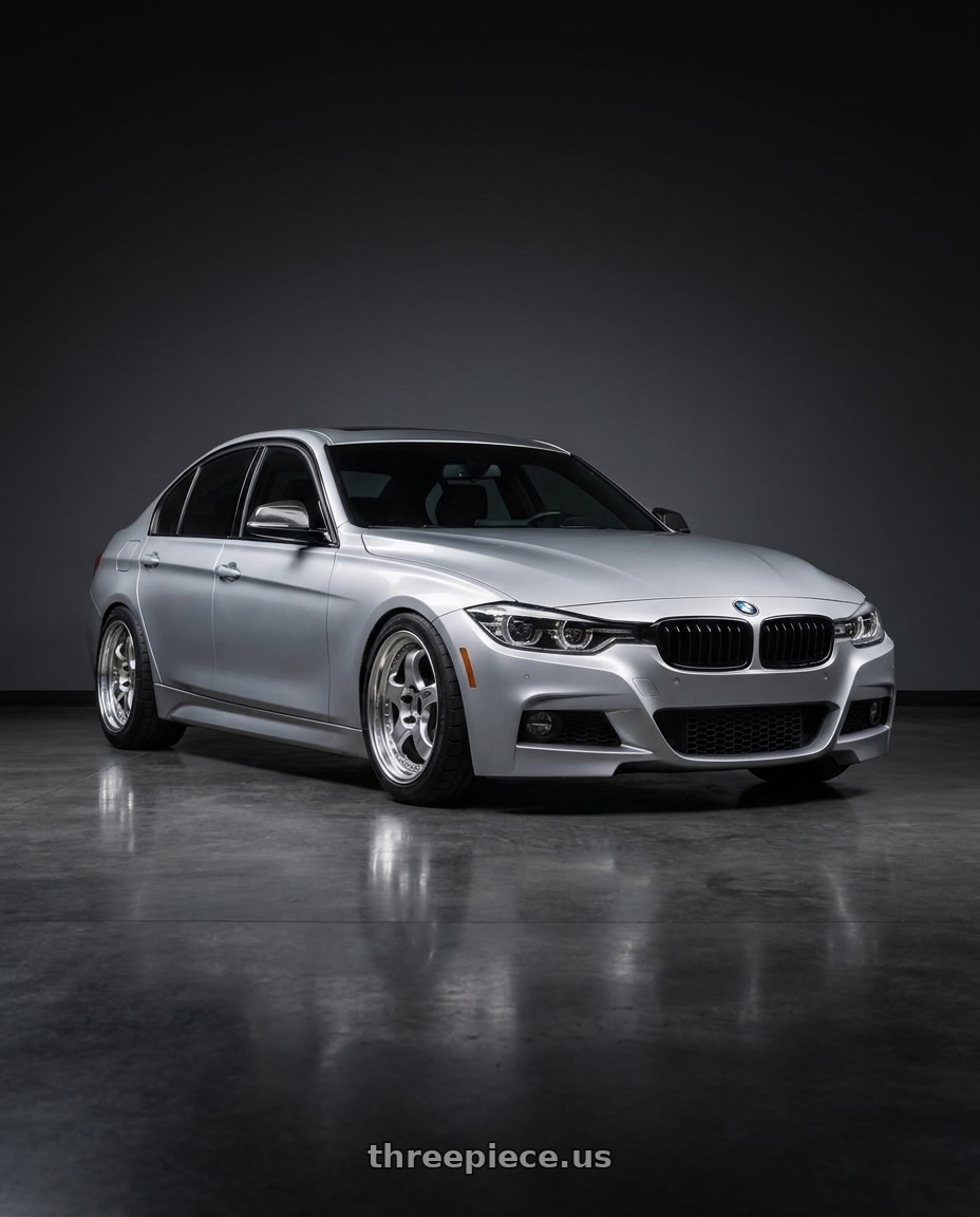 2017 BMW 340i with Work Meister S1 3P 5x120 19x8.5+45 L Disk Bright Buff Finish wheels