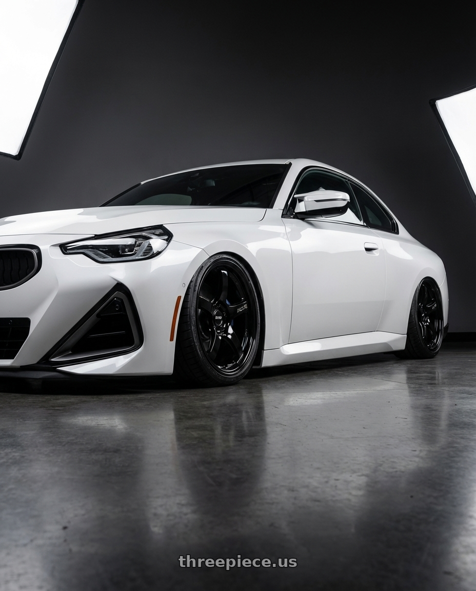 2024 BMW 2 Series G42 with Gram Lights 57CR 5x112 19x9.5+45 Glossy Black wheels