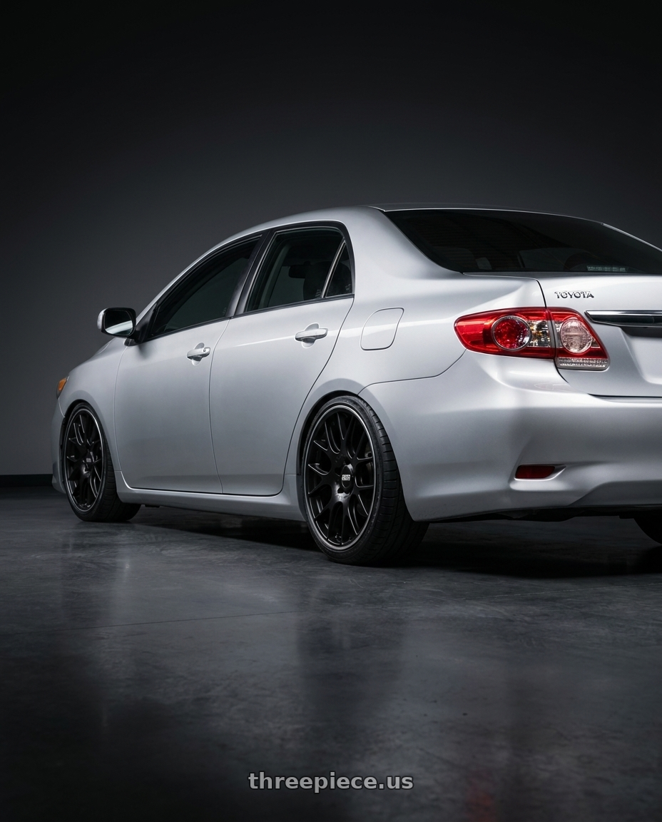 2010 toyota altis with BBS CH-R 5x130 19x8.5 +51 Satin Black Polished Rim Protector wheels rear three quarter view square tires