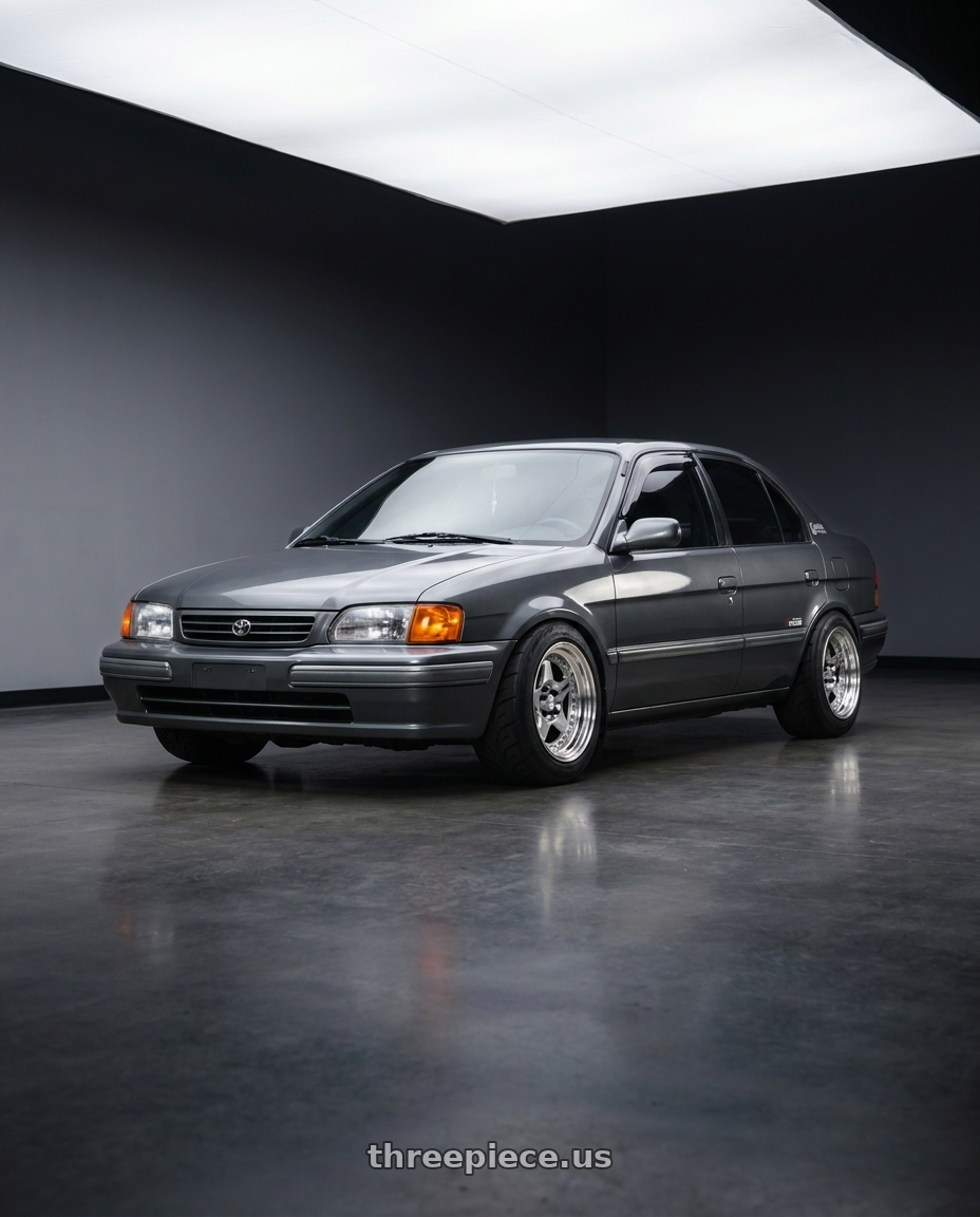 1996 Toyota Tercel EL51 with Work Meister Cr01 4x100 15x8+35 A Disk Bright Buff Finish wheels