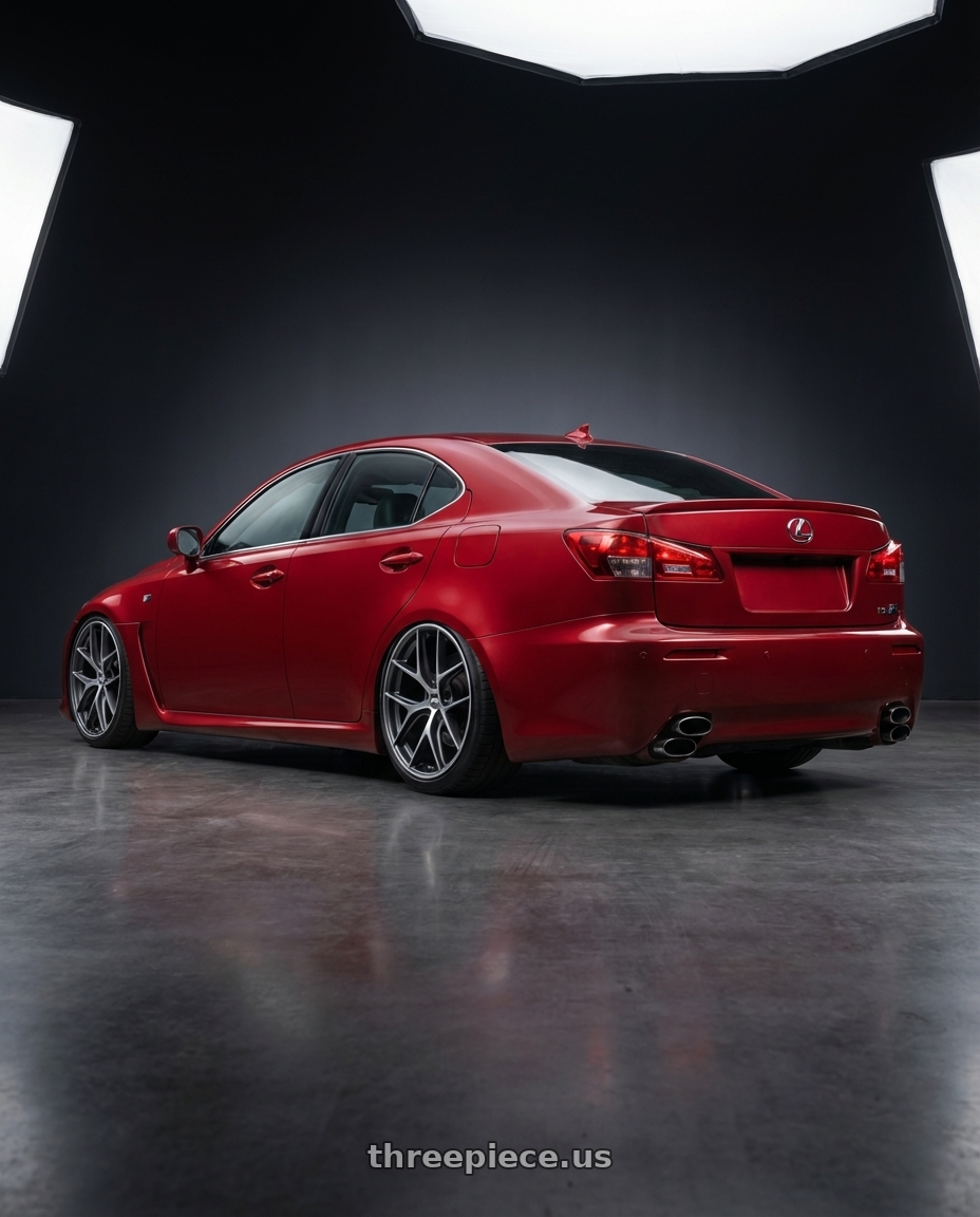 2012 Lexus IS-F with BBS CC-R 5x114.3 19x8.5+30 Graphite w/ Diamond Cut Face wheels rear three quarter view slight stretch tires