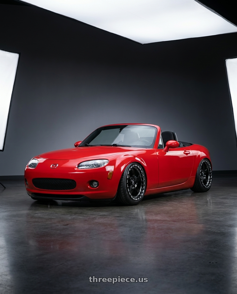 2012 Mazda MX-5 Miata NC with Forgestar D5 Beadlock 5x114.3 17x10 +50 Gloss Black Machined wheels