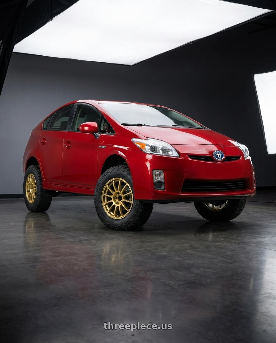2010 Toyota Prius with Advan Racing RCx4 5x100 15x7.0 +35 RALLY GOLD wheels