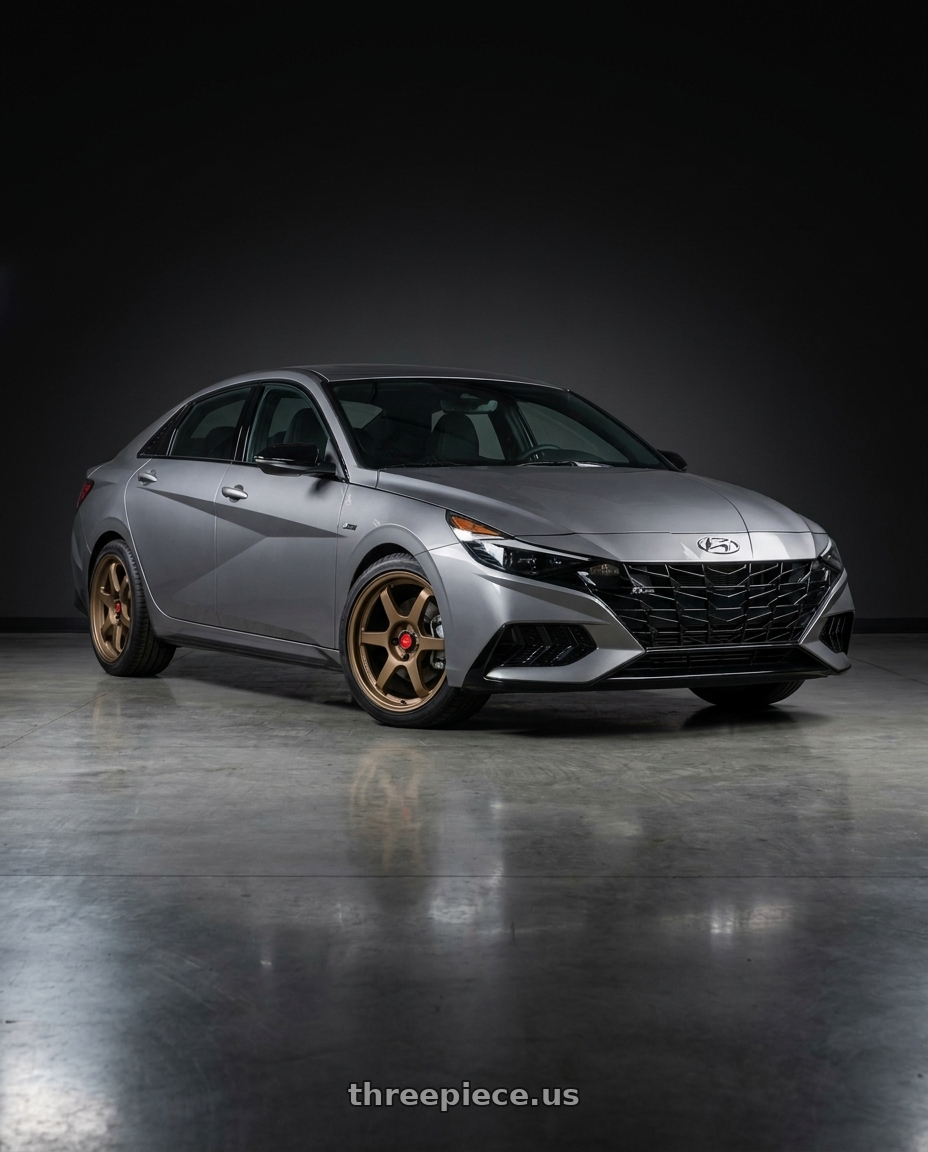 2023 Hyundai Elantra n line with Aodhan AH08 5x114.3 18x8.5+35 Textured Bronze wheels