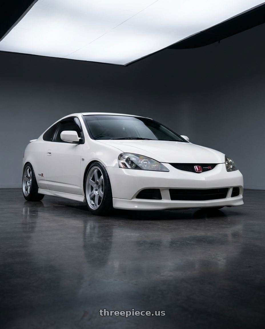 2005 Honda Integra type r with Volk Racing TE37 SAGA S-PLUS 5x120 17x9+35 Diamond Silver wheels