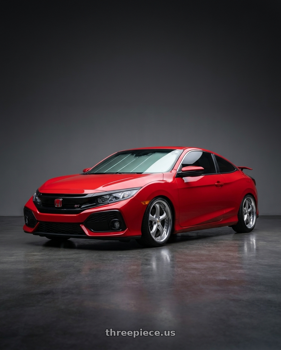2017 Honda civic si coupe with Work Wheels VS-KF 5x114.3 18x7.5+40 Light Grey Silver O Disk FULL REVERSE wheels