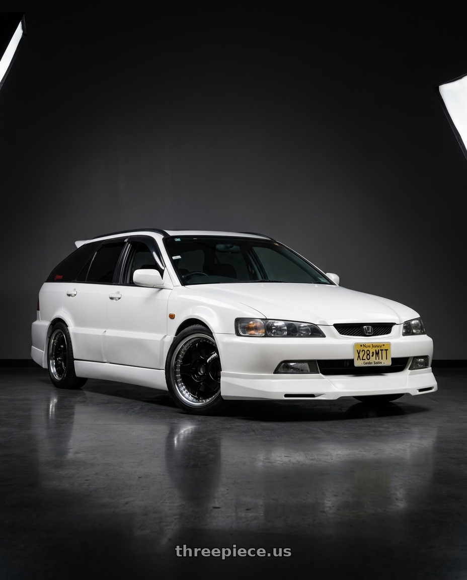1998 honda accord wagon with Work Meister S1 3P 5x100 18x7+35 A Disk Black wheels