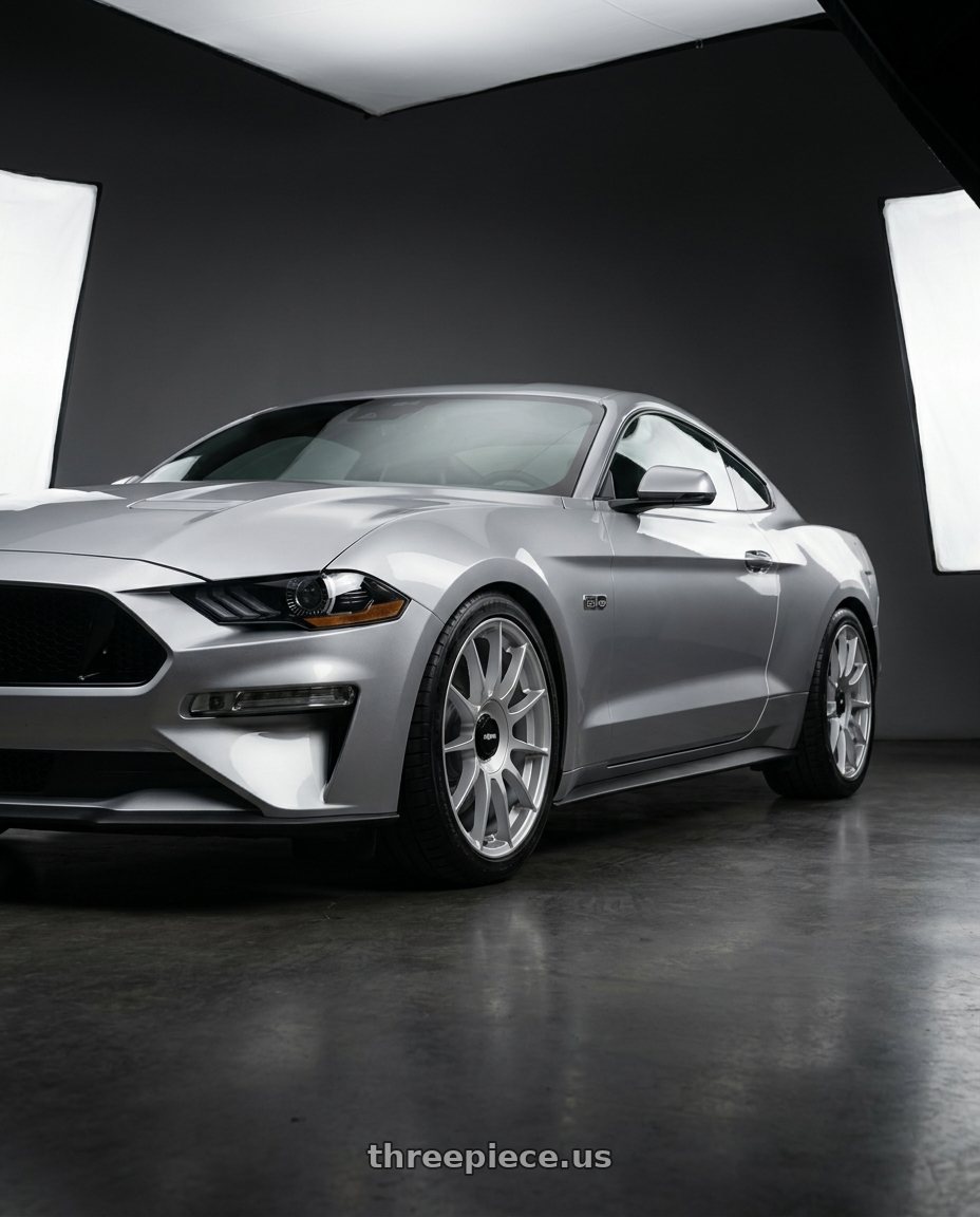 2020 ford mustang  with Rotiform 1PC R170 DTM BLANK 19X8.5 +35 SILVER wheels