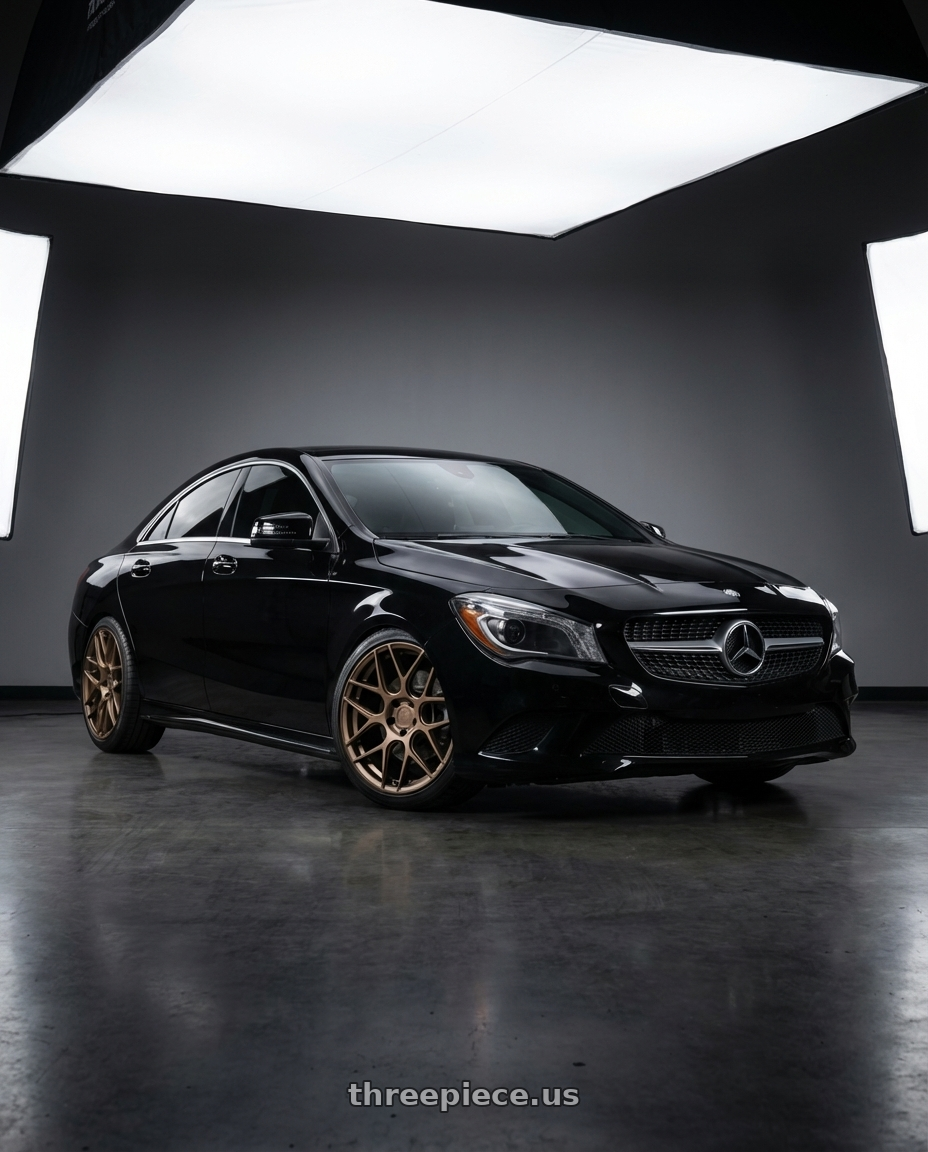 2018 Mercedes-Benz CLA C117 with Aodhan AFF2 5x112 19x8.5+35 Matte Bronze wheels