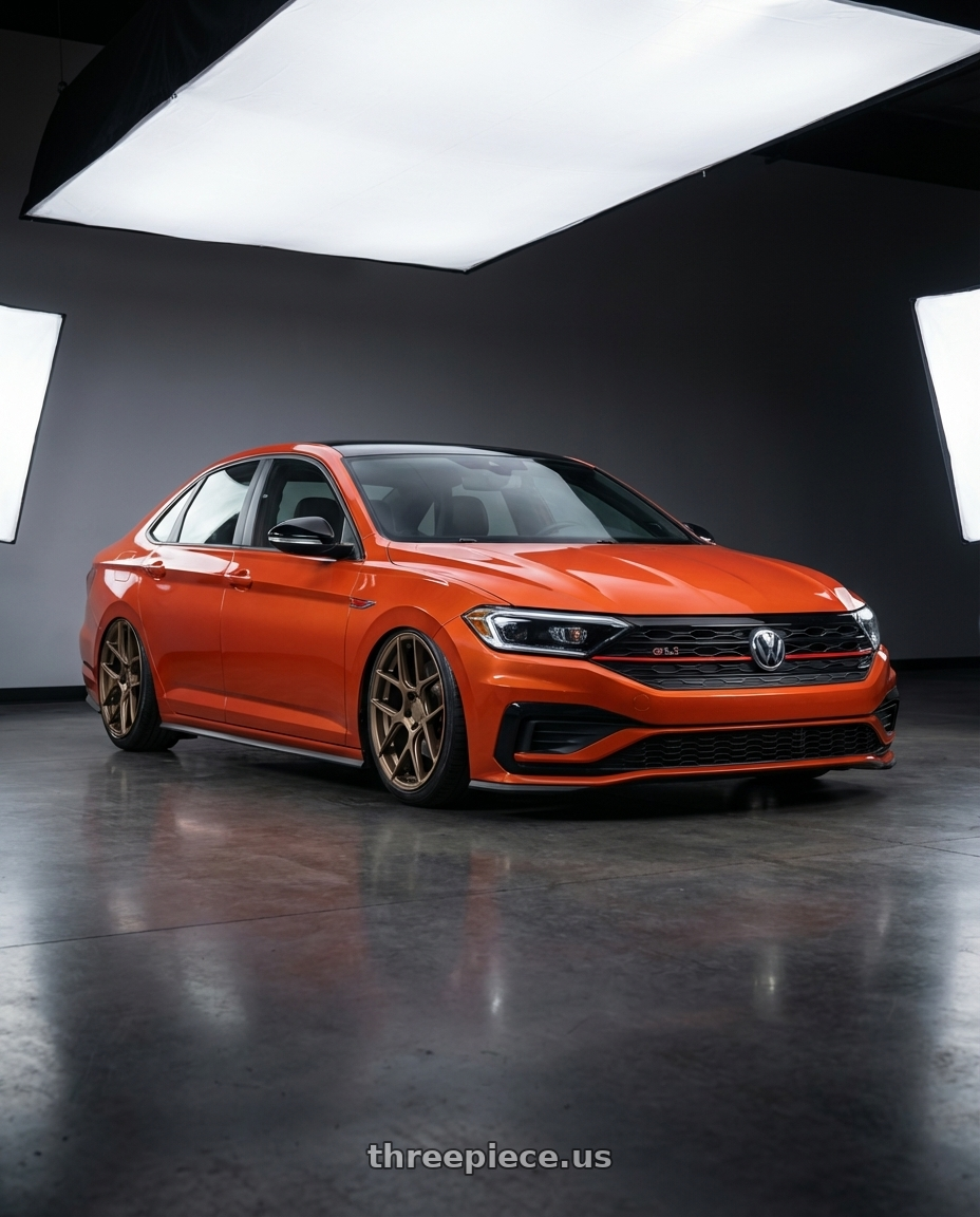 2023 Volkswagen Jetta GLI MK7 with Aodhan AFF2 5x112 19x8.5+35 Matte Bronze wheels