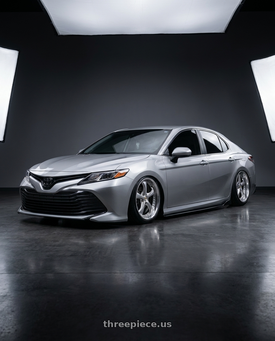 2019 toyota camry LE with Work Wheels VS-KF 5x114.3 18x8+40 Light Grey Silver A Disk FULL REVERSE wheels