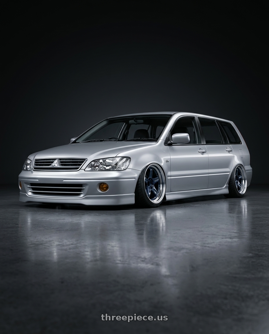 2005 Mitsubishi Lancer Cargo with Volk Racing 21C 5x114.3 18x10.5 +15 MAG BLUE / RIM DC wheels