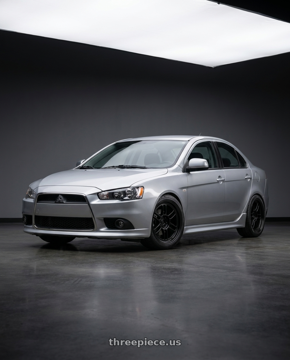 2008 Mitsubishi Lancer IO with Enkei RPF1 5x114.3 18x9.5+15 Gloss Black wheels