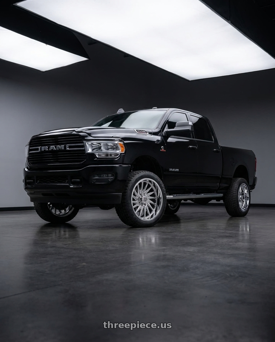 2022 ram 2500 with TIS 547C 6x139.7 22x10 +10 Chrome Plated with Lip Logo wheels