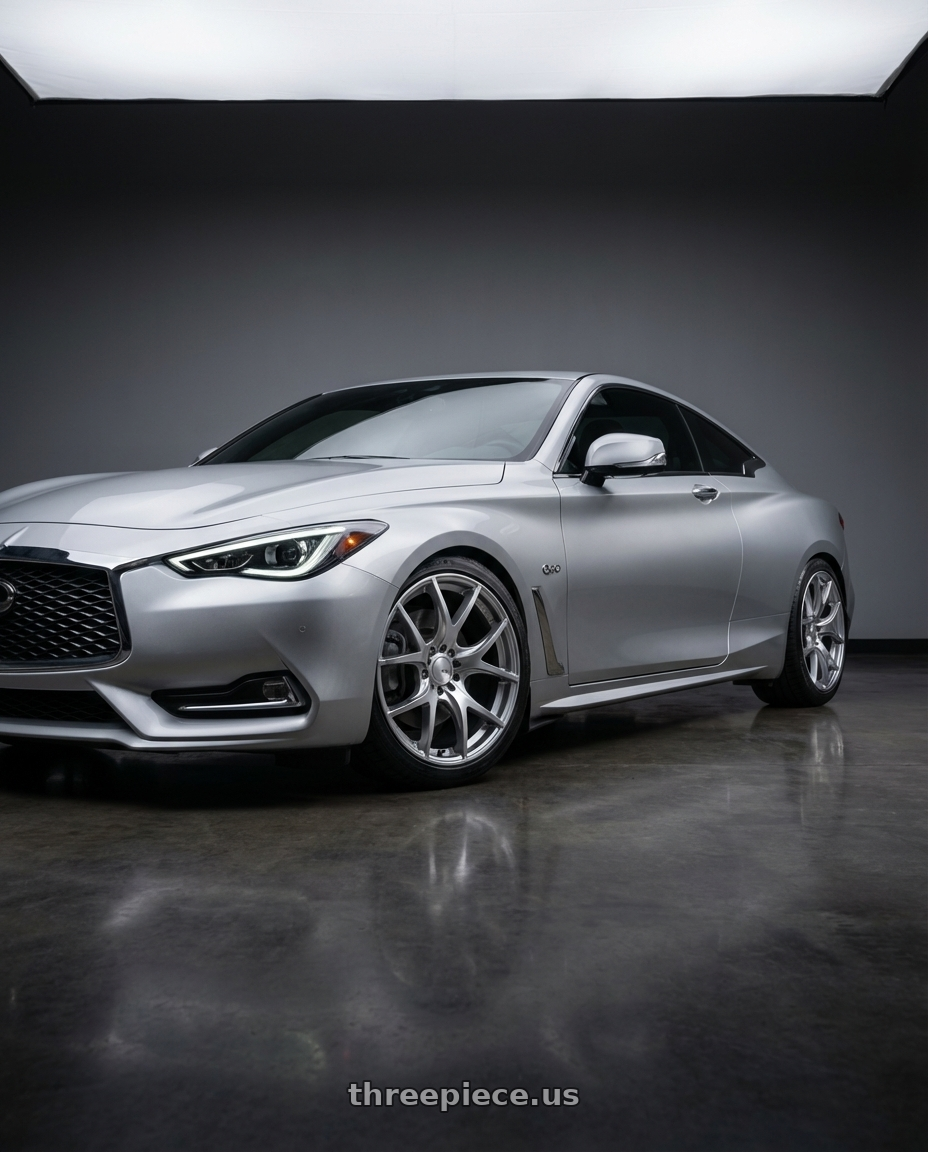 2020 Infiniti Q60 with Ssr Gtv03 5x114.3 19x8.5+38  GLARE SILVER wheels