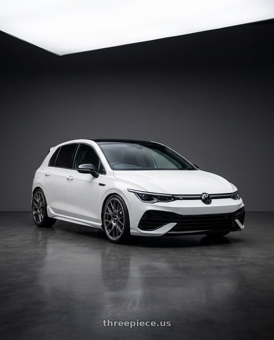 2025 Volkswagen Golf R Base with BBS CH-R 5x112 19x8.5 +32 Satin Titanium Polished Rim Protector wheels