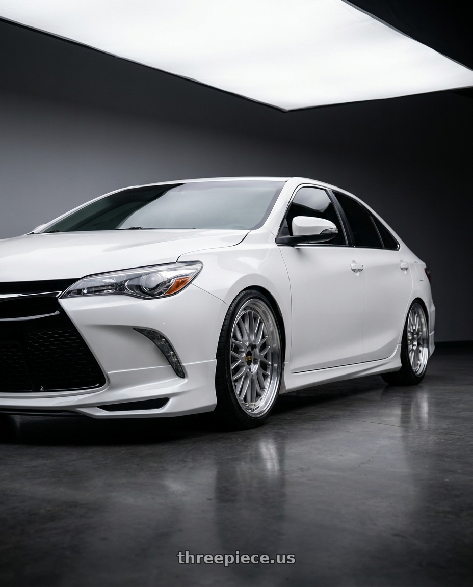 2017 Toyota XV55 White Color ，With Modellista Body Kit  with BBS LM 5x114.3 19x8.5+43 Diamond Silver wheels