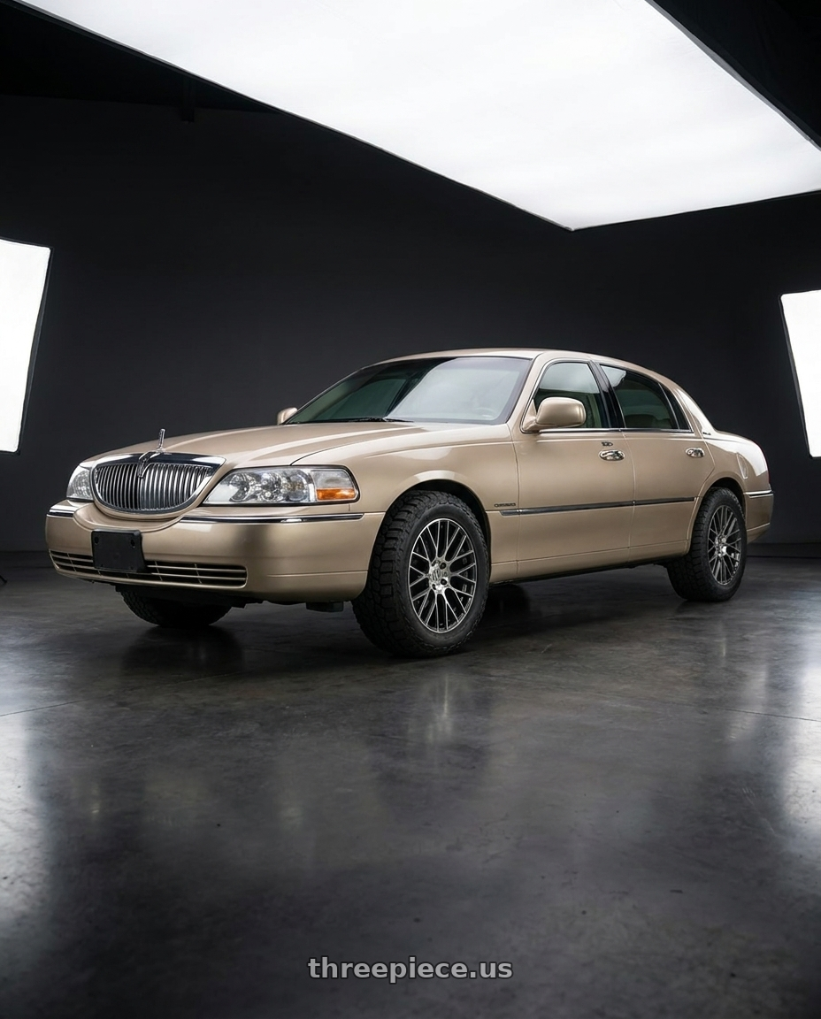 2000 Lincoln Town car with Victor Equipment STABIL 5X130 18X10.5 +55 GUNMETAL W/ MIRROR CUT FACE wheels