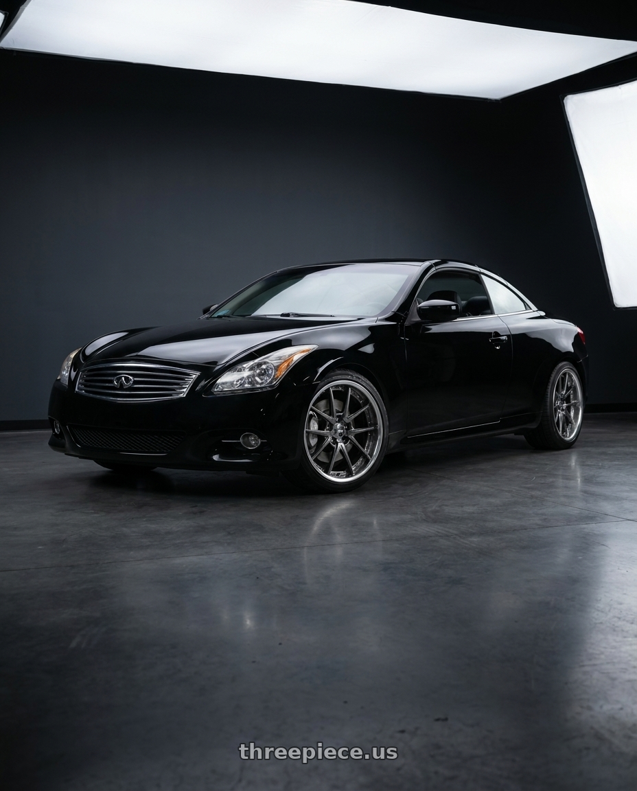 2012 Infiniti G37S convertible with Ssr Reiner Type 10R 5x114.3 19X10 38 Super Low Disk Prism Dark Gunmetal wheels