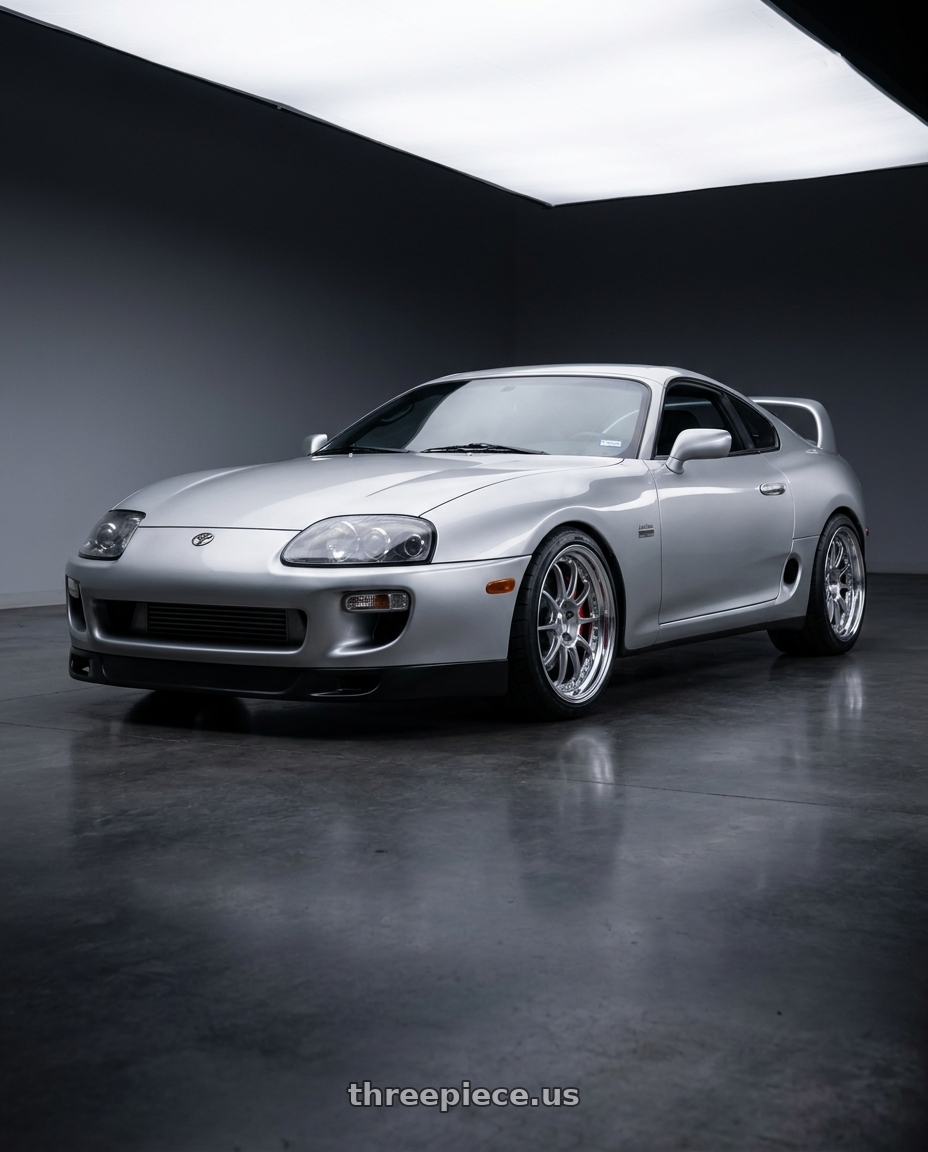 1997 toyota supra with SSR Professor SP5 5x114.3 18X9.5+37 HP Disk High Bright Silver wheels
