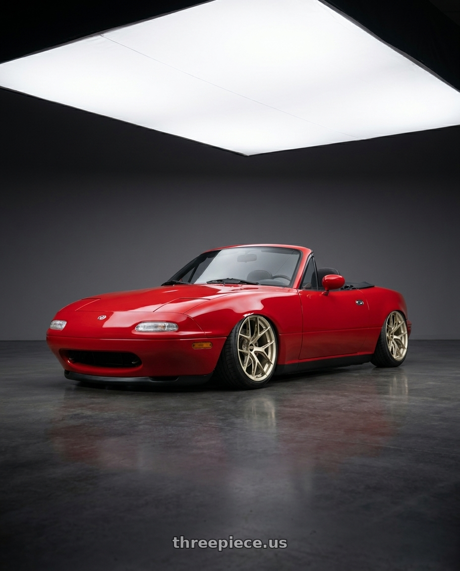 1990 Mazda mx 5 with BBS FI-R Evo 5x112 19x9.5+15 White Gold wheels
