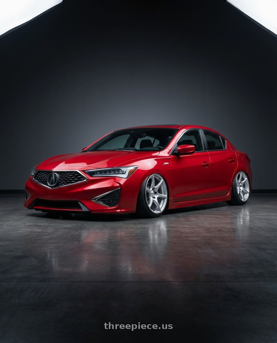 2012 Acura ILX with Kansei K11S Tandem 5x114.3 18x10.5 12 Hyper Silver wheels