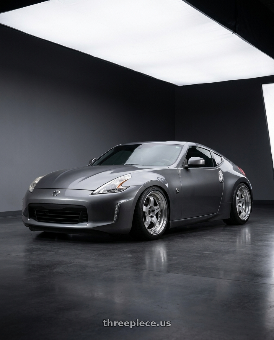2016 Nissan 370z sport with Work Meister S1 3P 5x114.3 19x10+24 T Disk Silver wheels