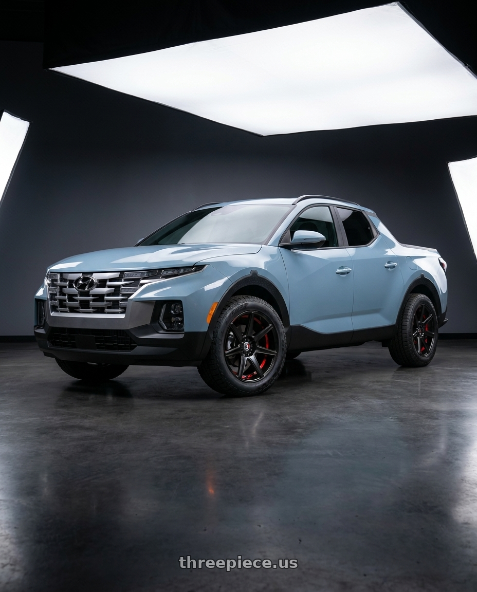 2026 Hyundai Santa Cruz SEL Activity  with Spec-1 SP-73 5x114.3/5x120 18x8 +38 Gloss Black & Red Undercut wheels