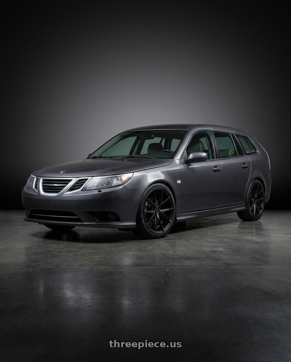 2010 Saab For Fun with Niche 1PC M117 MISANO 5X114.3 18X8 +42 MATTE BLACK wheels