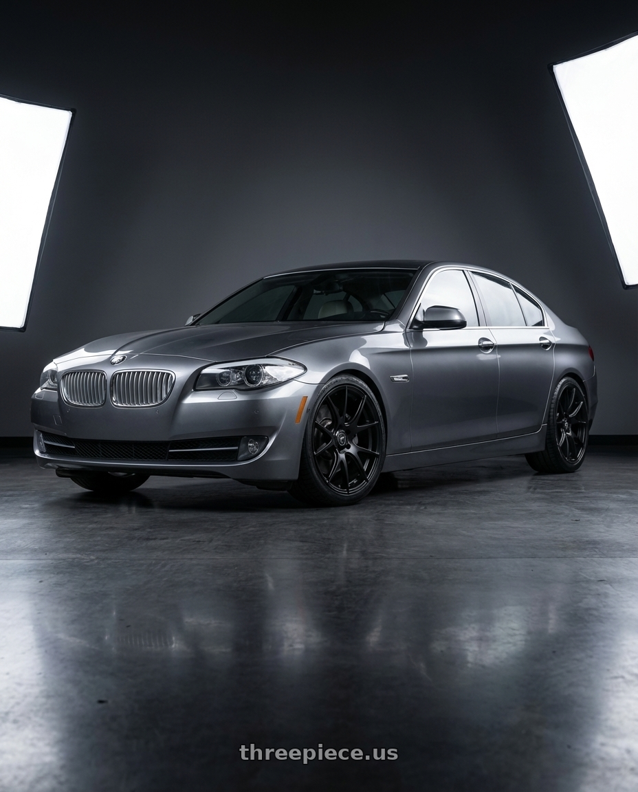 2016 BMW 5 Series F10 with Forgestar CF5V 5x120 19x9 +38 Satin Black wheels