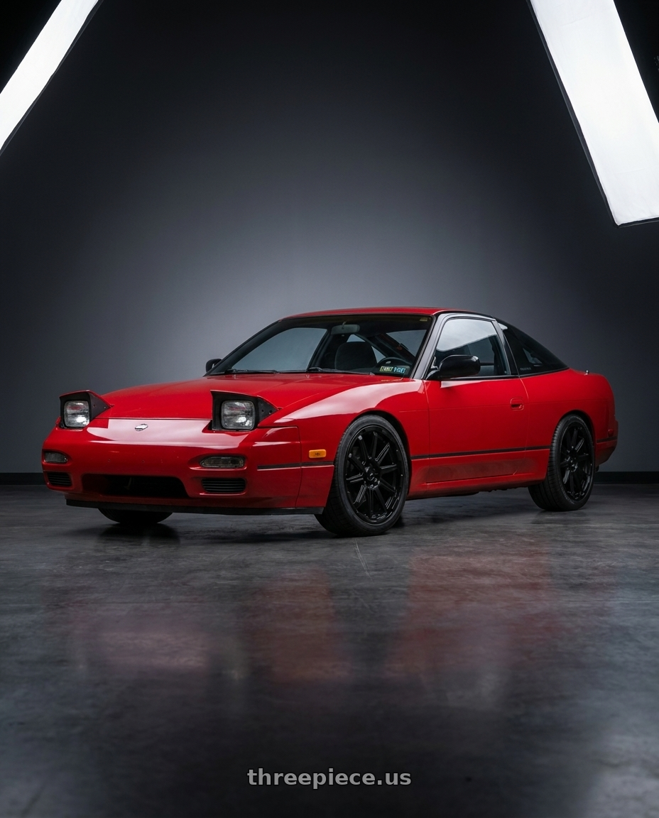 1991 Nissan 240SX with Enkei Adventurer 5x108 17x7.5+35 Matte Black wheels