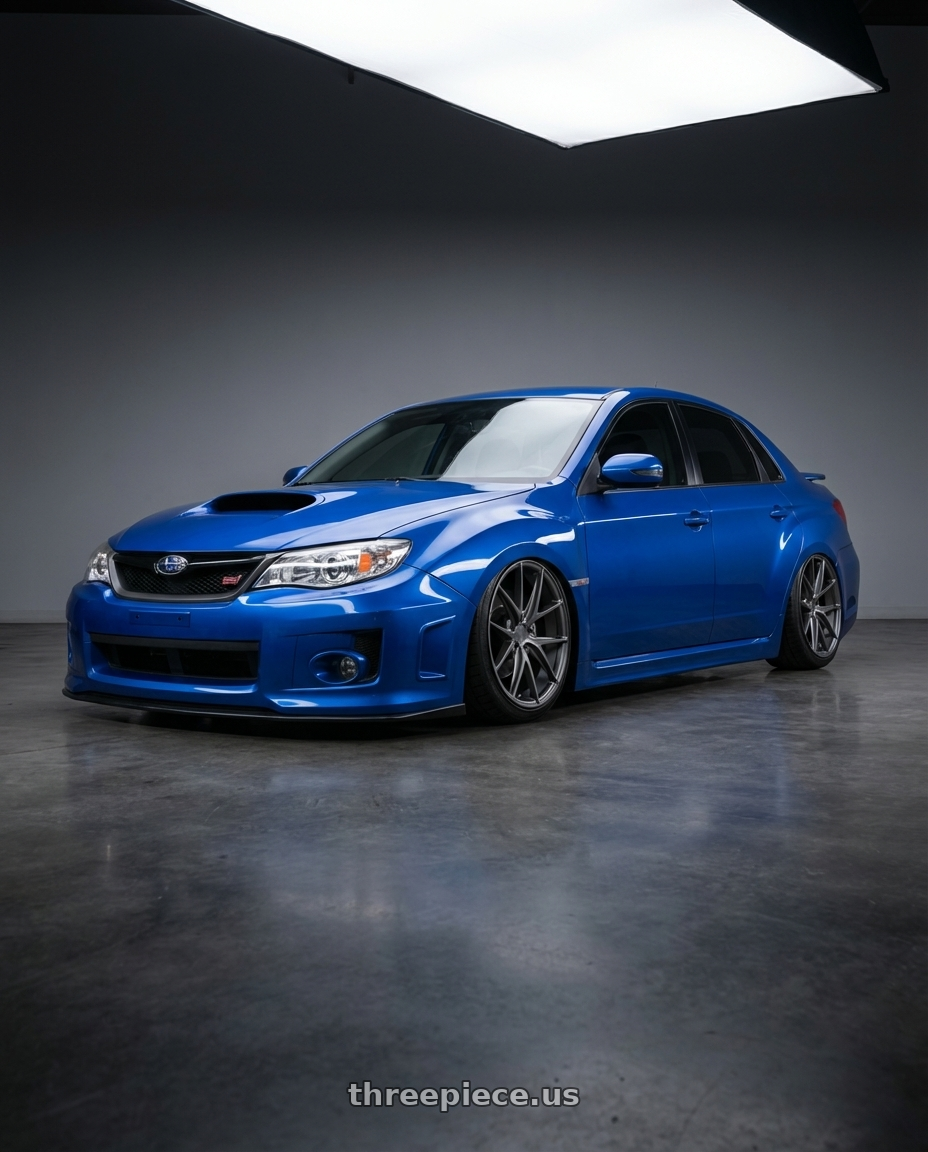 2013 Subaru WRX STI with Niche 1PC M116 MISANO 5X114.3 18X9.5 +40 MATTE GUN METAL wheels