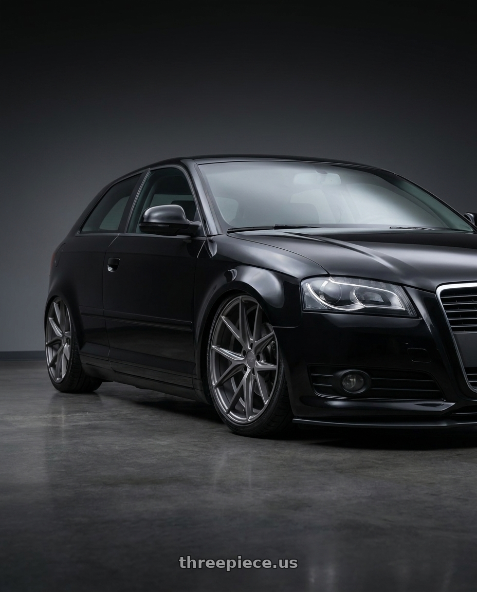 2012 Audi A3 8P with Niche 1PC M116 MISANO 5X112 19X8.5 +25 MATTE GUN METAL wheels