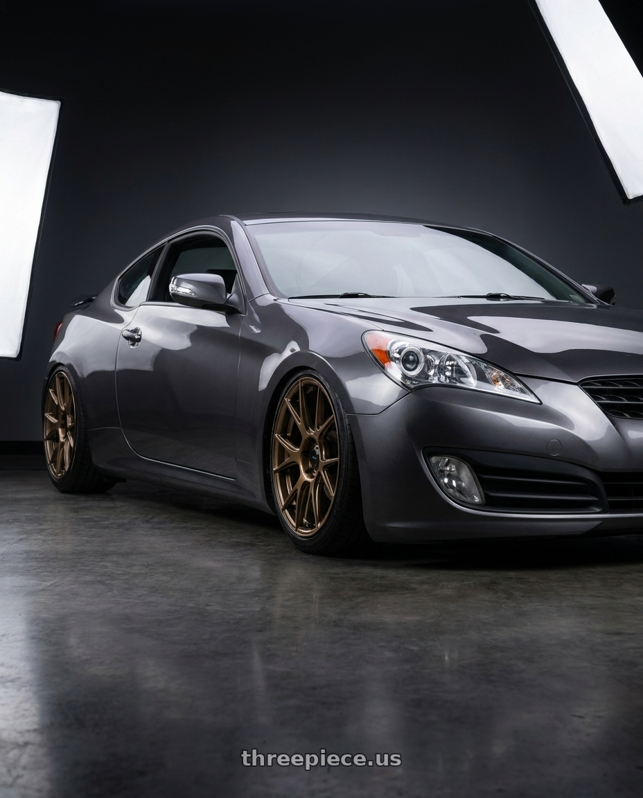 2014 Hyundai Genesis Coupe with Konig Ampliform 5x114.3 19x8.5+30 Gloss Bronze wheels