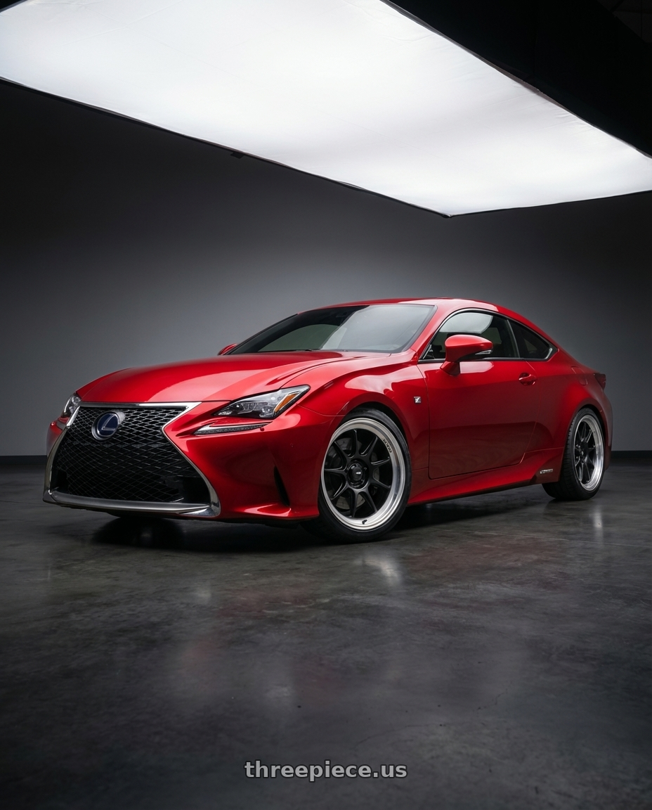 2018 Lexus RC F with Konig Countergram 5x114.3 19x10+25 Matte Black / Matte Machined Lip wheels