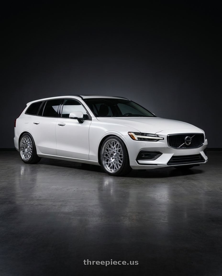 2020 Volvo V60 Momentum  with Work Seeker Cx 5x108 17x7.5+45 O Disk Matte Silver Polish wheels