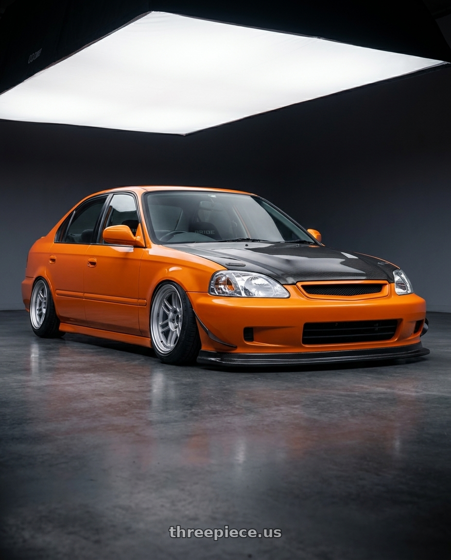 1997 HONDA CIVIC with Enkei RPF1 5x114.3 16x8+38  Silver wheels