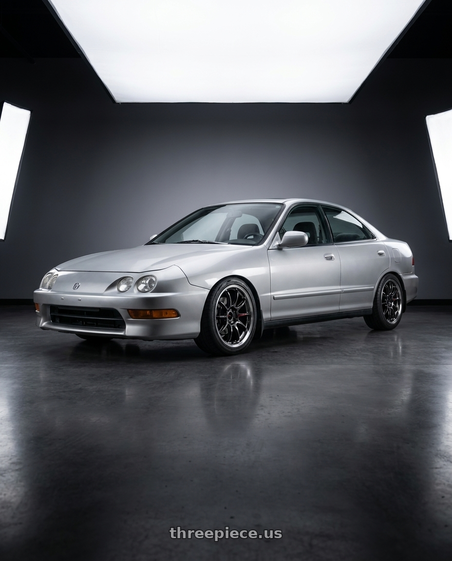 1998 Acura Integra LS SSBP with Work Emotion Zr10 4x100 16x6.5 +38 Glim Black Diamond Rim cut wheels