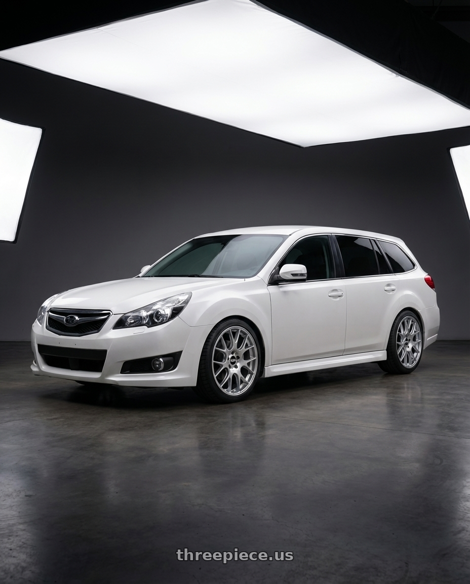 2011 Subaru Legacy Wagon with BBS CH-R 5x130 19x8.5 +51 Brilliant Silver Polished Rim Protector wheels