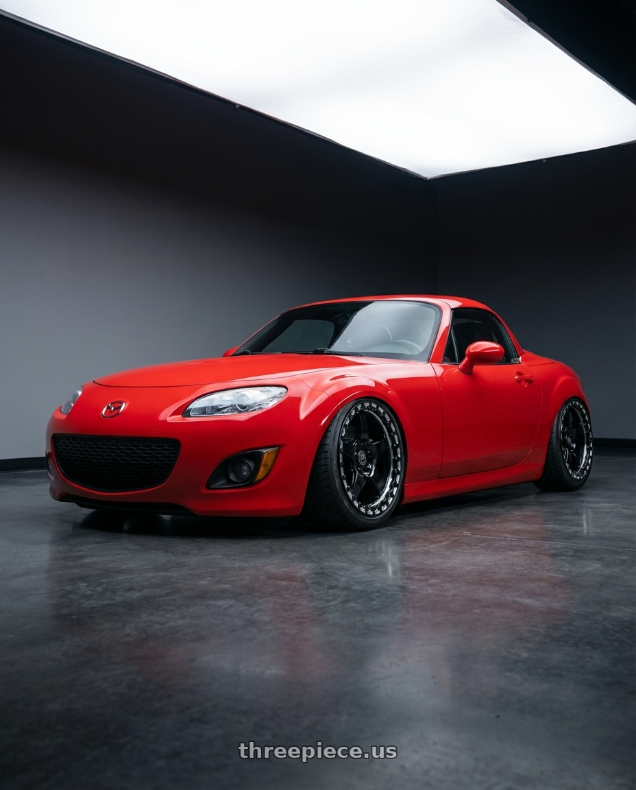 2012 Mazda MX-5 Miata NC with Forgestar D5 Beadlock 5x114.3 17x10 +50 Gloss Black Machined wheels