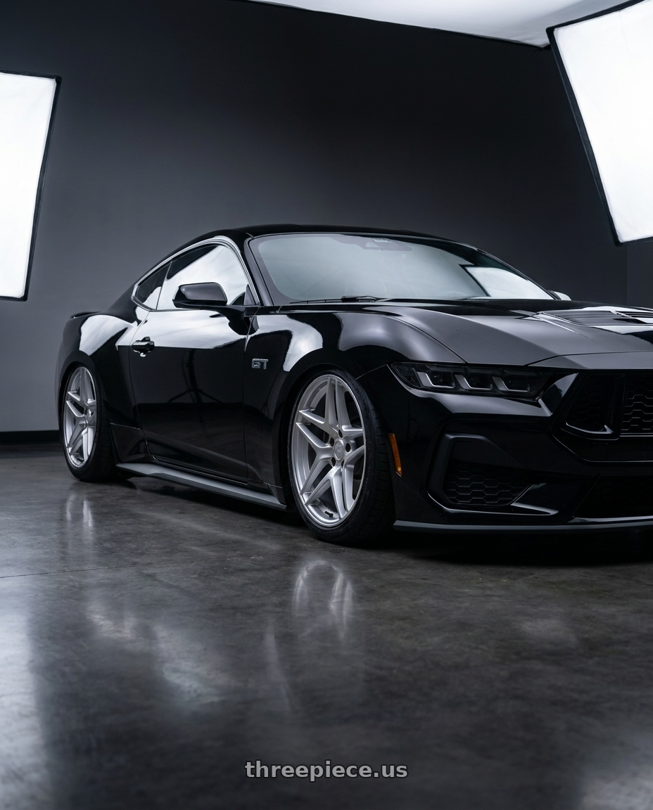 2024 ford mustang gt with Kansei K15H Astro 5x114.3 19x9.5 35 Hyper Silver wheels