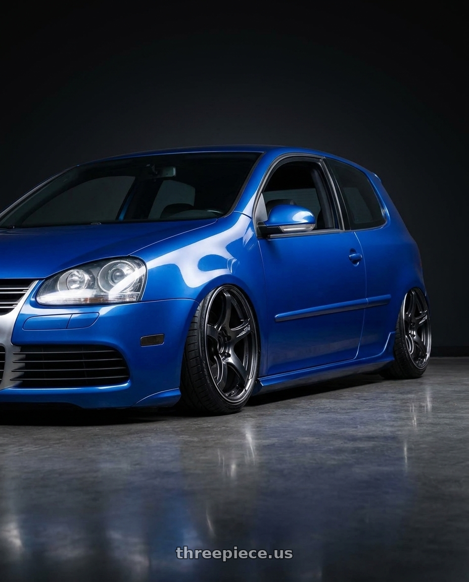 2009 VW GTI with Advan Racing TC4 5x112 18x9.0 +25 BLACK GUNMETALLIC & RING wheels
