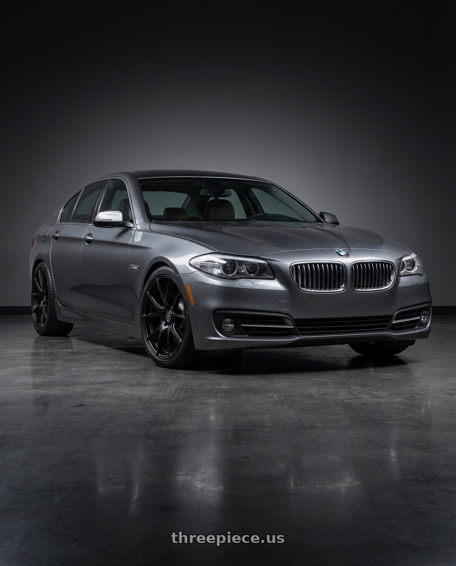 2016 BMW 5 Series F10 with Forgestar CF5V 5x120 19x9 +38 Satin Black wheels