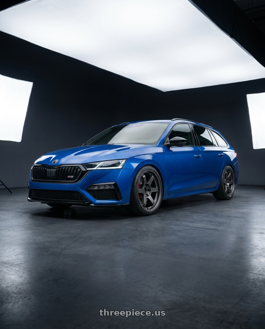 2023 Skoda Octavia Combi Rs with 9six9 SIX-1 Truck 6x139.7 18X9 +0 Carbon Gray wheels