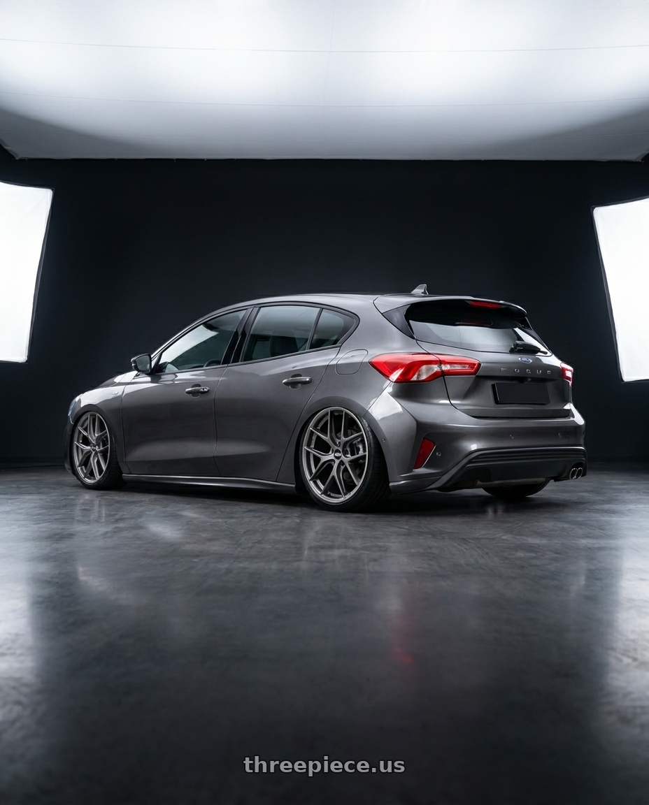 2021 Focus st line lommel with BBS CC-R 5x112 20x8.5+30 Satin Platinum wheels rear three quarter view slight stretch tires